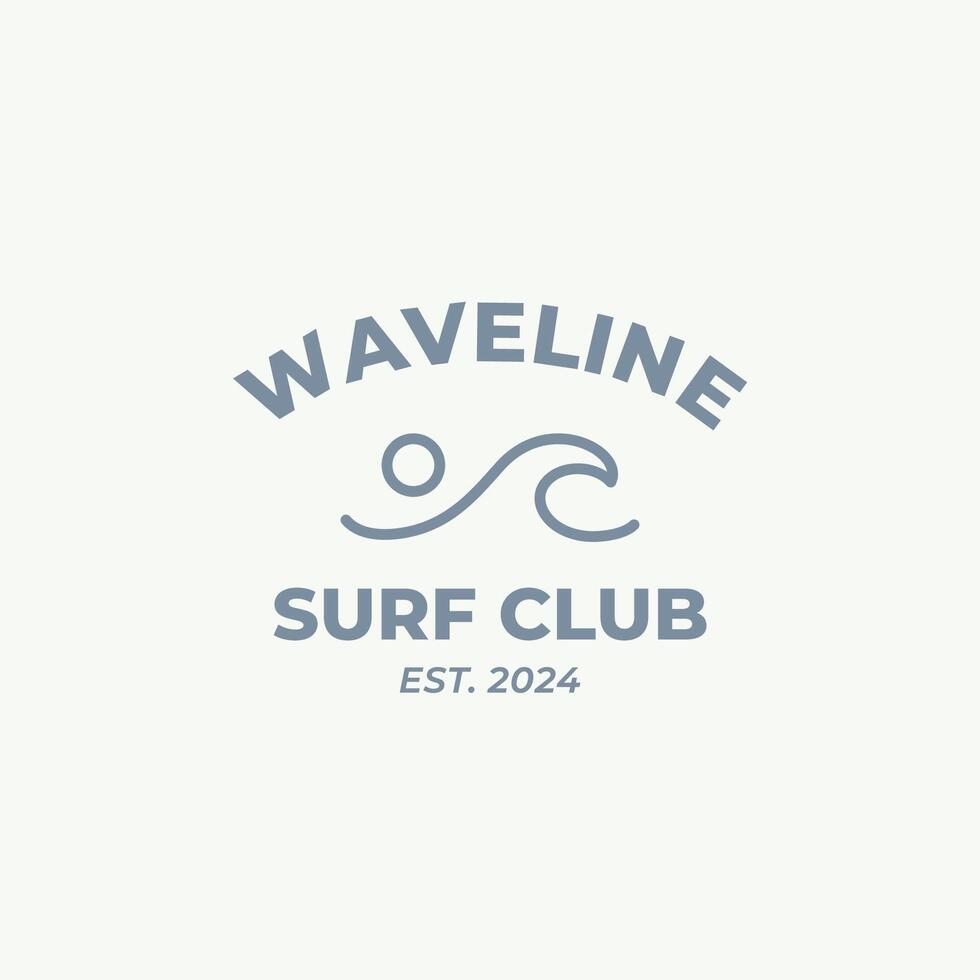Wave logo design template for surf club, surf shop, surf merch. vector