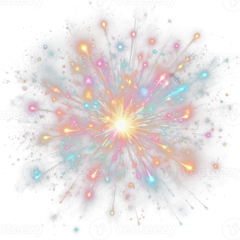 AI generated firework isolate PNG transparent background