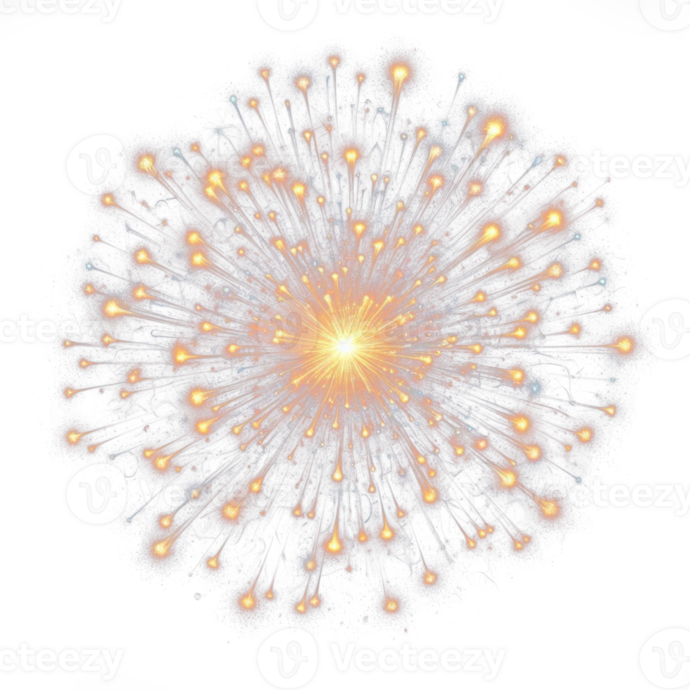 AI generated firework isolate PNG transparent background