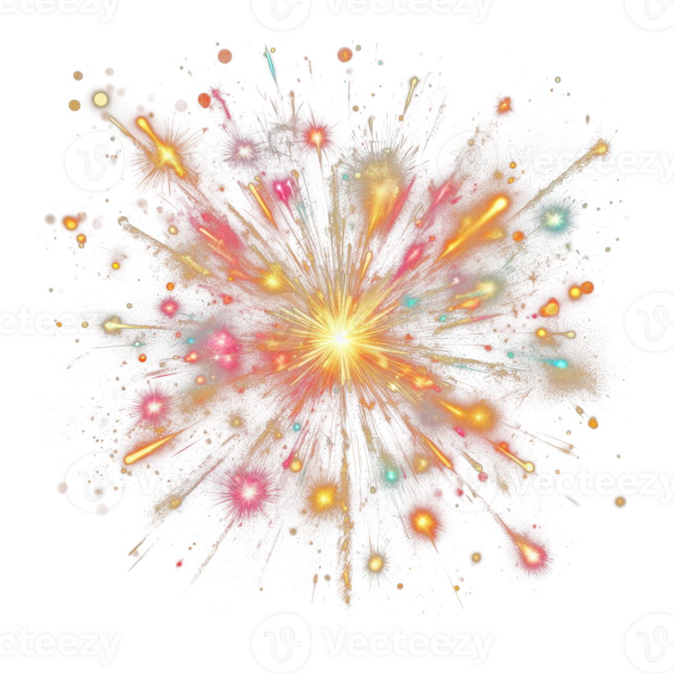 AI generated firework isolate PNG transparent background