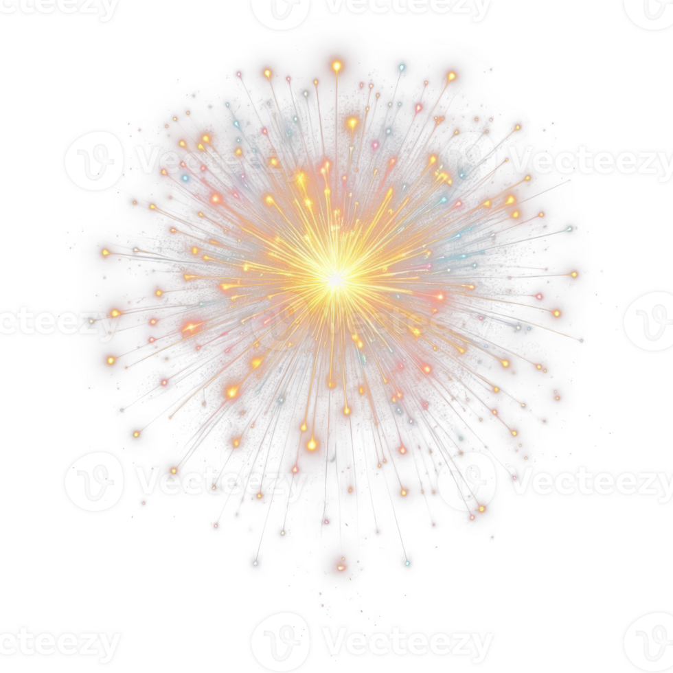 AI generated firework isolate PNG transparent background