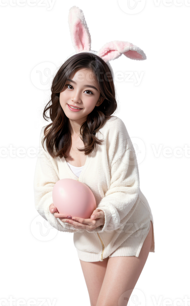 AI generated Generated image easter bunny girl PNG transparent background