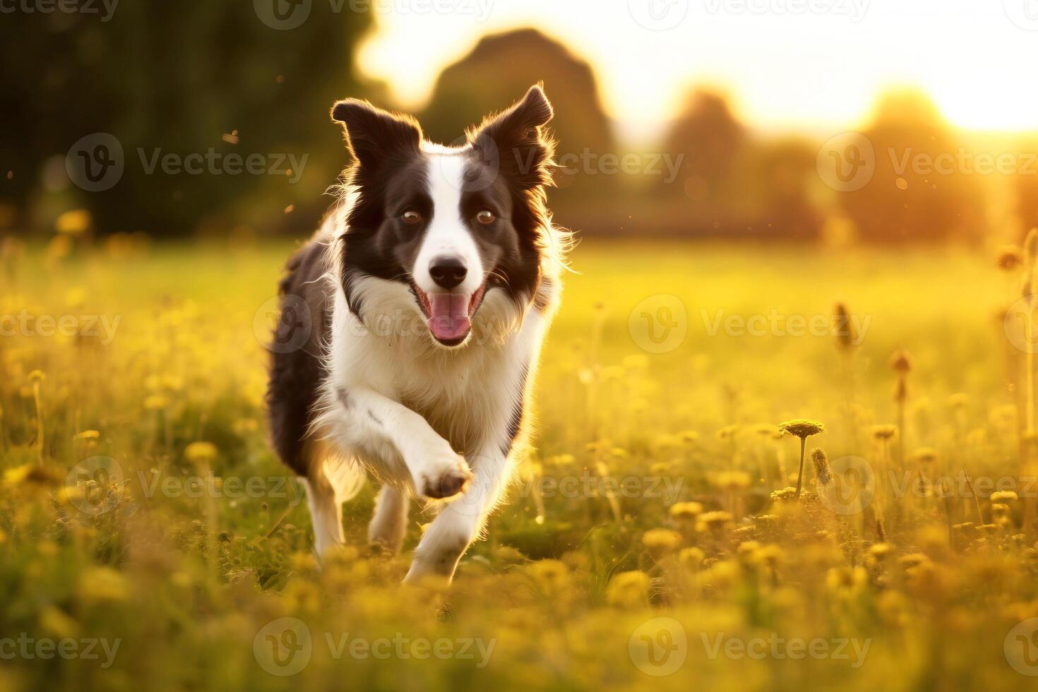 AI generated Purebred purebred beautiful border collie dog breed, background nature isolate. photo