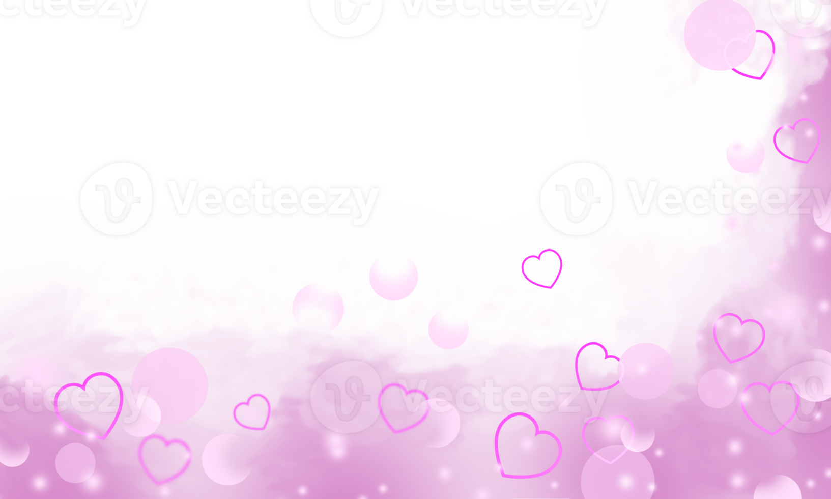 pink cloudy dust with hearts and bokeh effect png