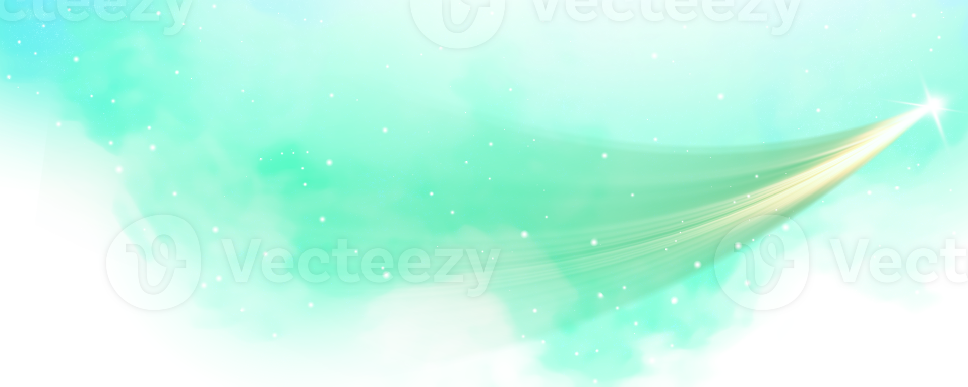 glowing shooting star arc light with cloudy smoke effect png