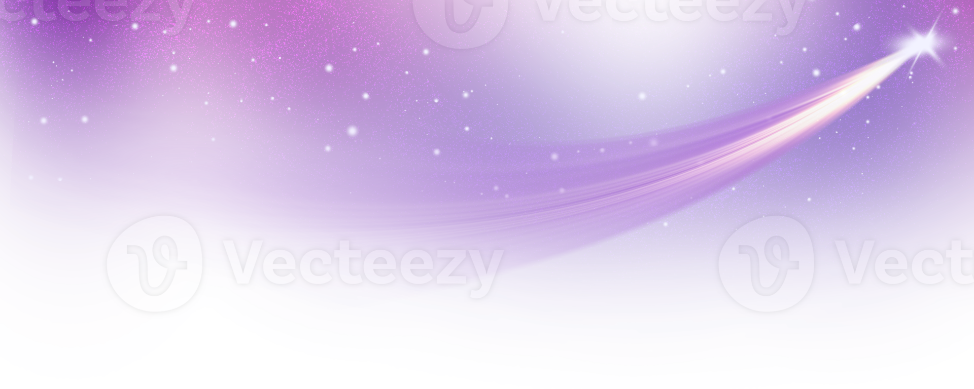 glowing shooting star arc light with cloudy smoke effect png