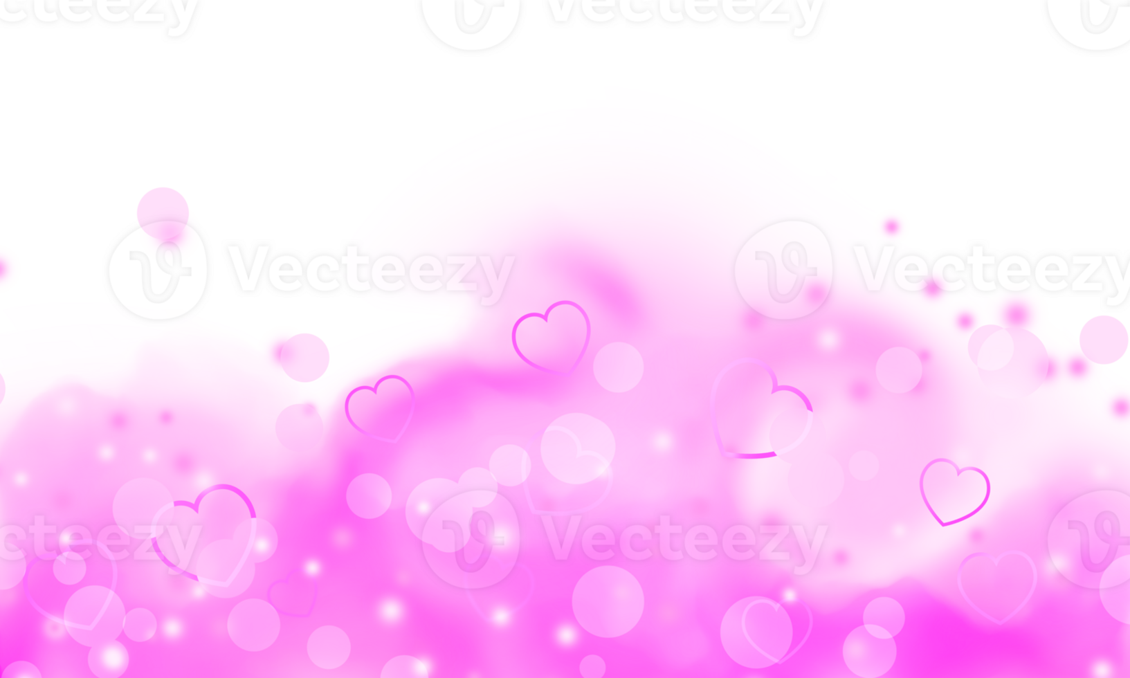 pink cloudy dust with hearts and bokeh effect png