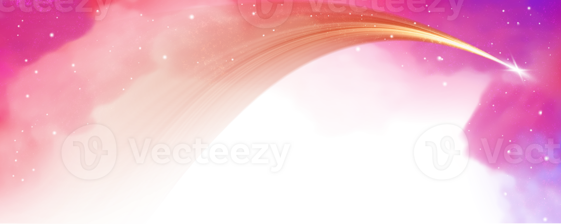 glowing shooting star arc light with cloudy smoke effect png