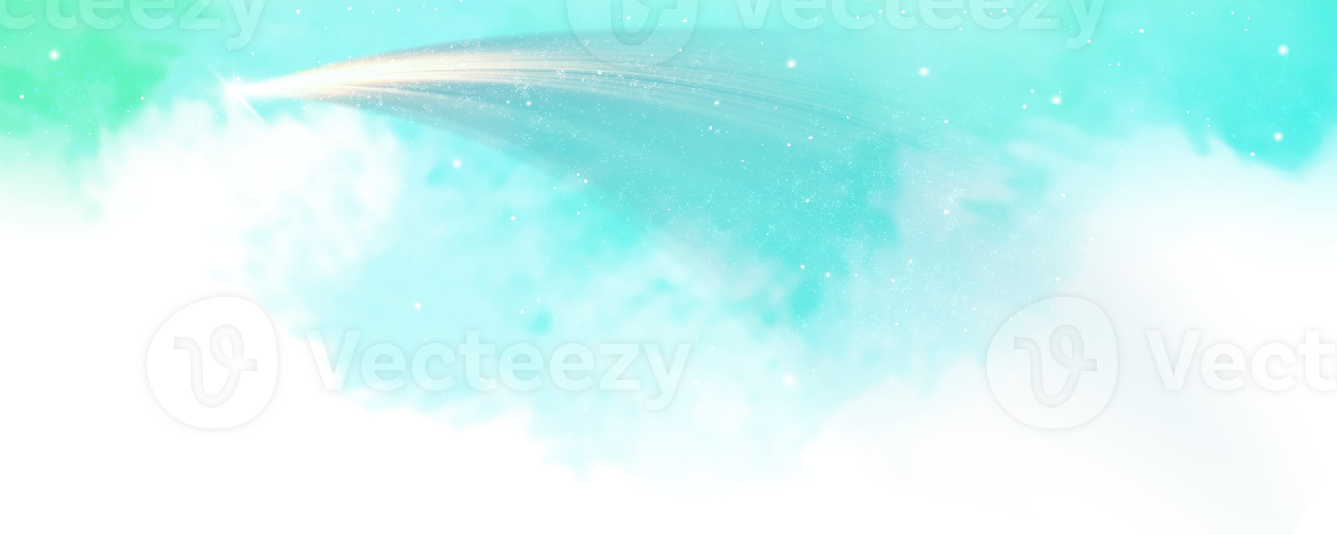 glowing shooting star arc light with cloudy smoke effect png