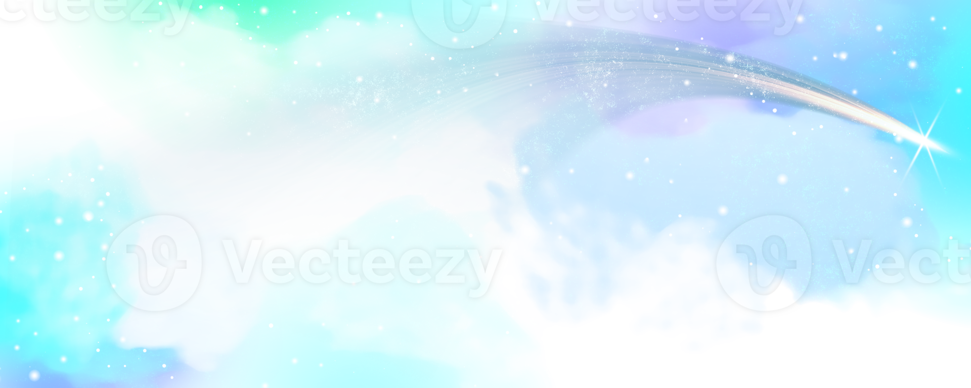 glowing shooting star arc light with cloudy smoke effect png