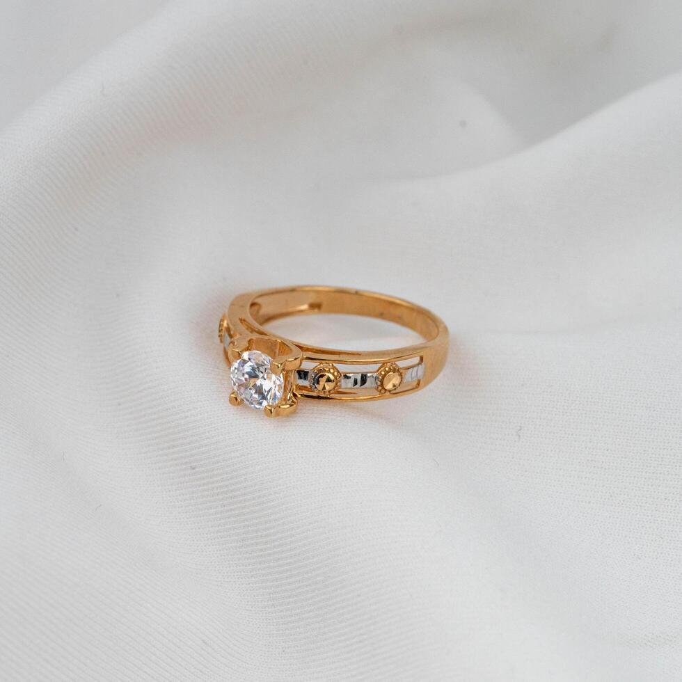 gold jewelry rings with diamonds photo