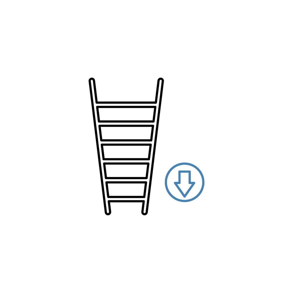 descend concept line icon. Simple element illustration. descend concept outline symbol design. vector