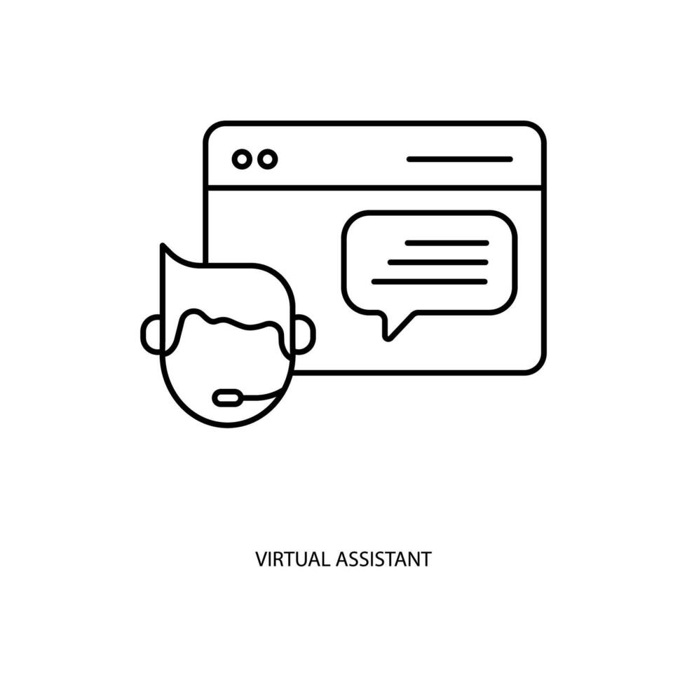 virtual assistant concept line icon. Simple element illustration. virtual assistant concept outline symbol design. vector