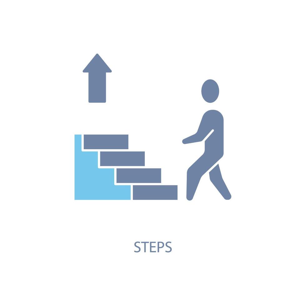 steps concept line icon. Simple element illustration. steps concept outline symbol design. vector