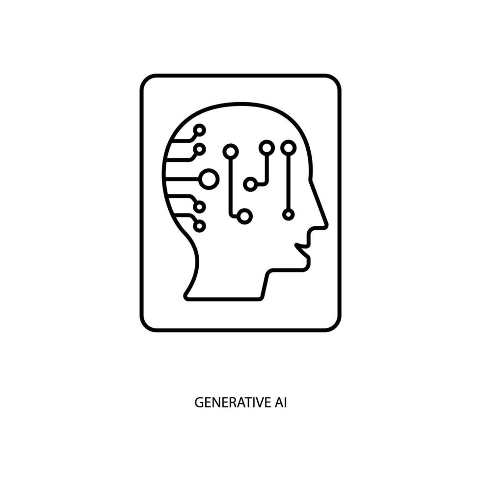generative ai concept line icon. Simple element illustration. generative ai concept outline symbol design. vector