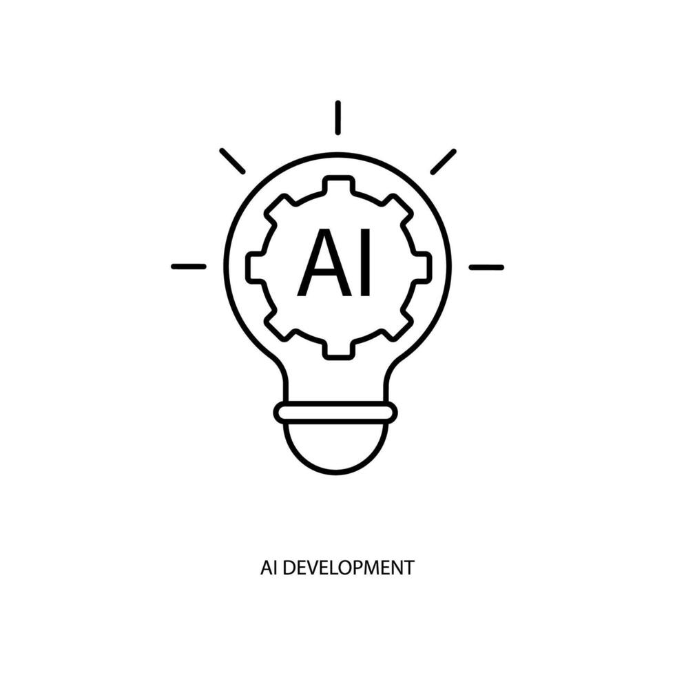 ai development concept line icon. Simple element illustration. ai development concept outline symbol design. vector