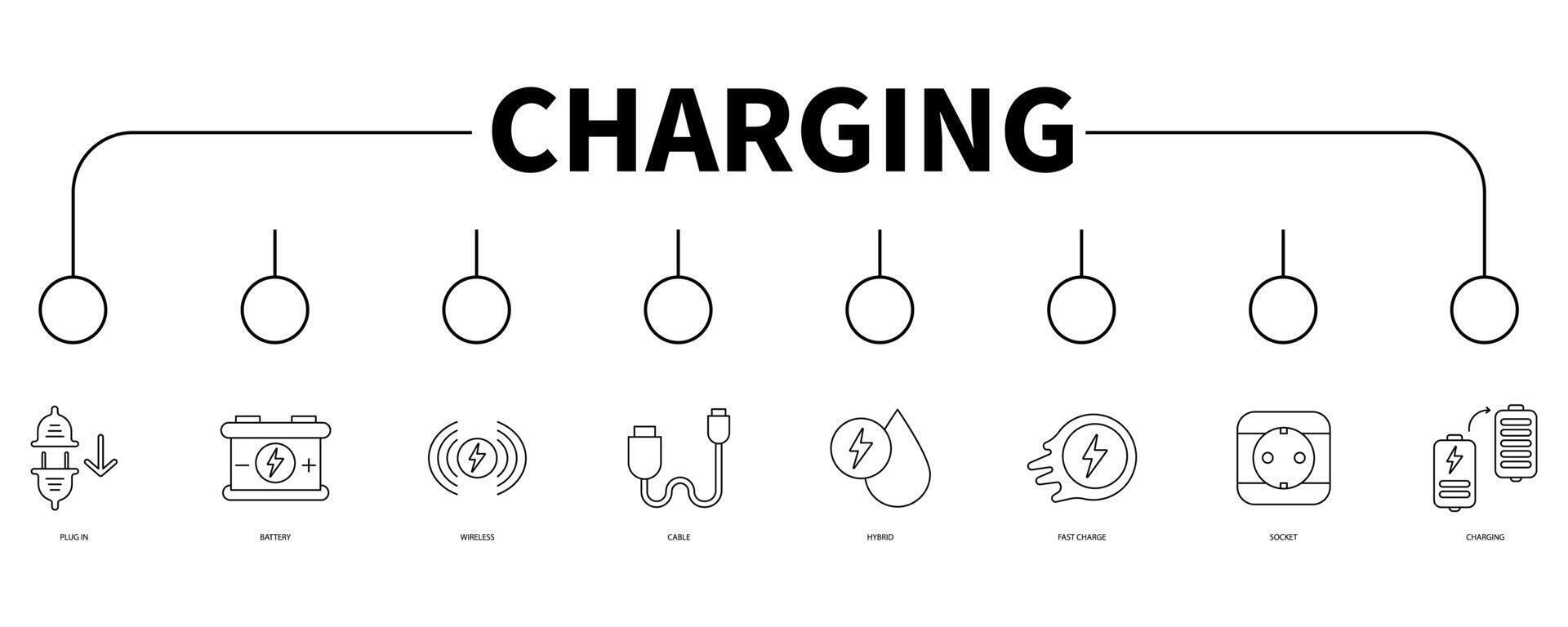 Charging banner web icon vector illustration concept