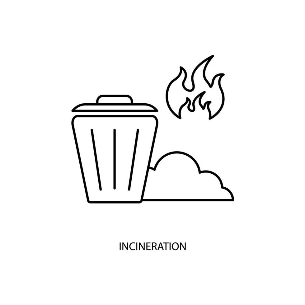 incineration concept line icon. Simple element illustration. incineration concept outline symbol design. vector