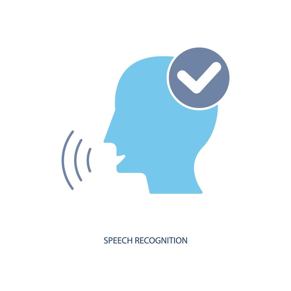 speech recognition concept line icon. Simple element illustration. speech recognition concept outline symbol design. vector
