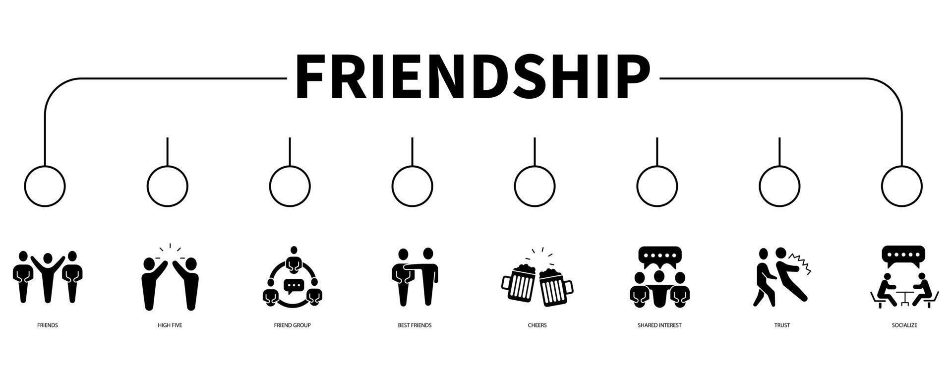 Friendship banner web icon vector illustration concept