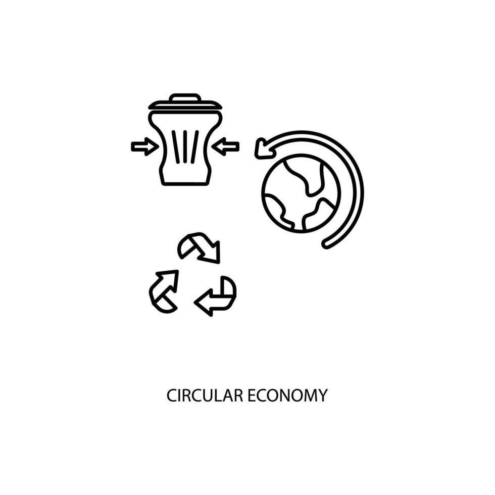 circular economía concepto línea icono. sencillo elemento ilustración. circular economía concepto contorno símbolo diseño. vector