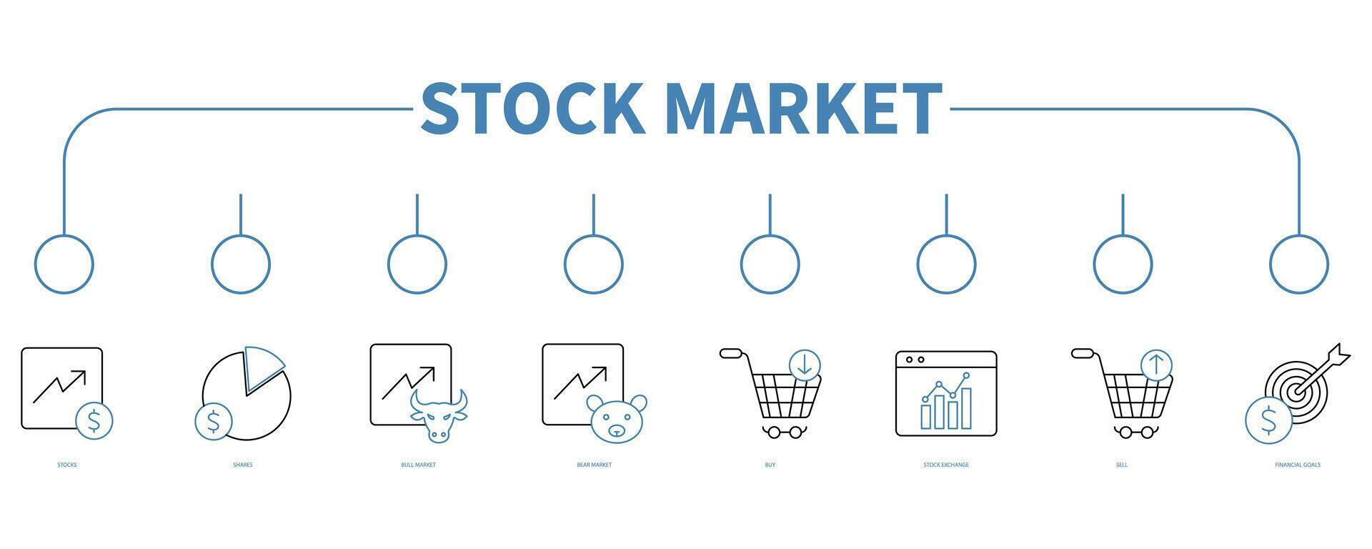 Stock market banner web icon vector illustration concept