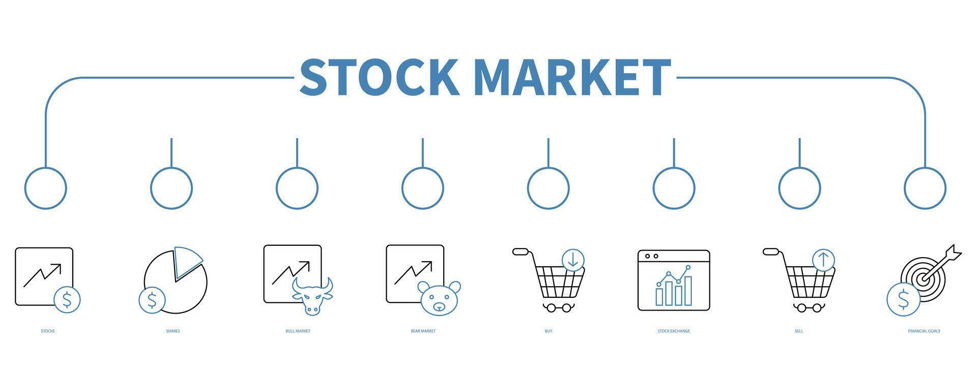 valores mercado bandera web icono vector ilustración concepto