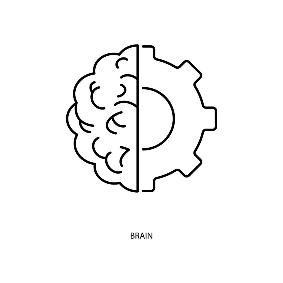 brain concept line icon. Simple element illustration. brain concept outline symbol design. vector