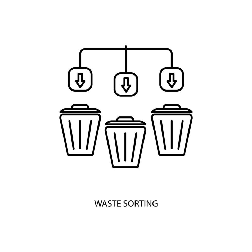 waste sorting concept line icon. Simple element illustration. waste sorting concept outline symbol design. vector