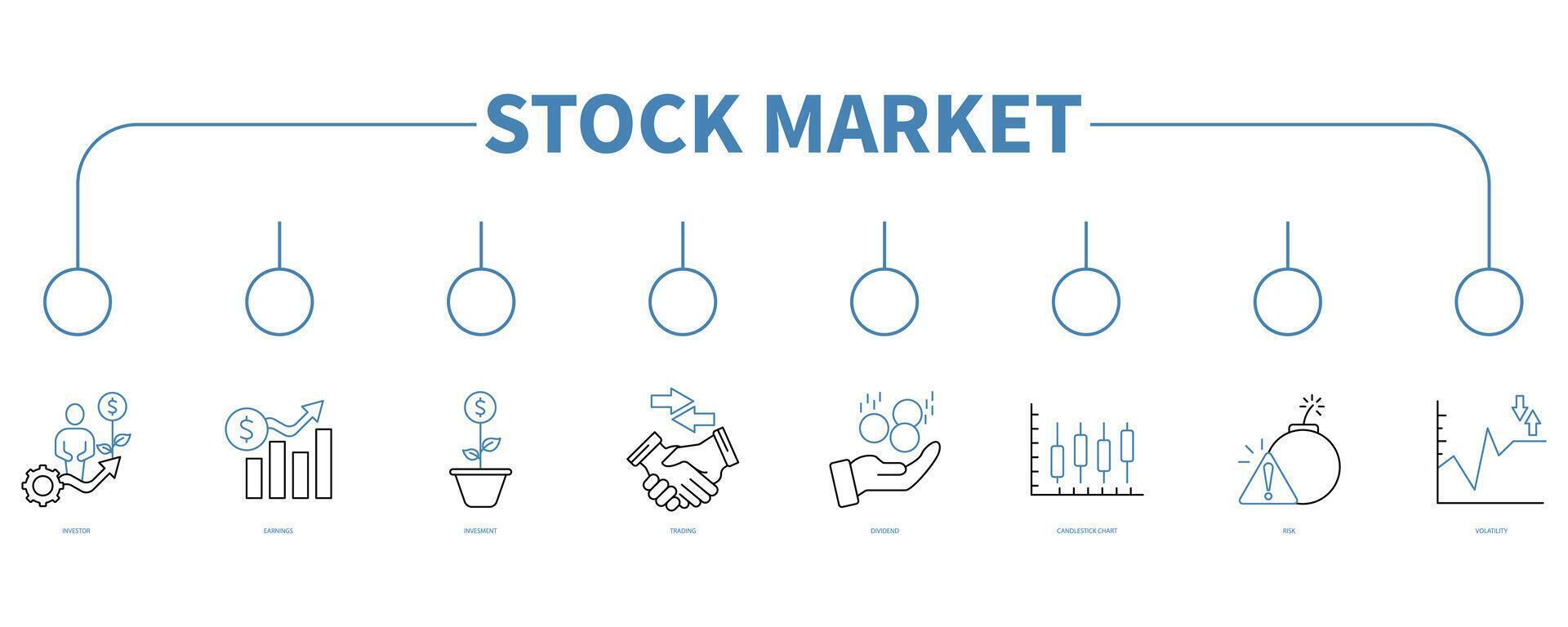 Stock market banner web icon vector illustration concept