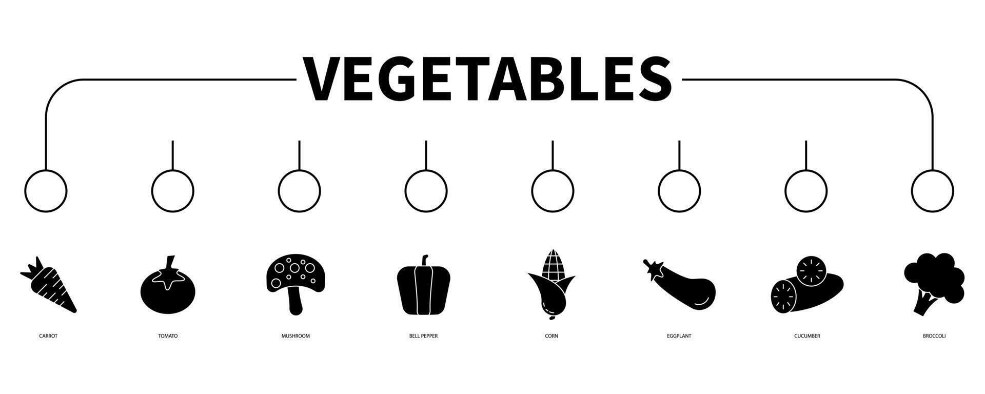 Vegetables banner web icon vector illustration concept