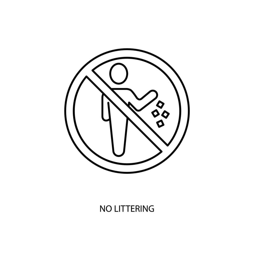 no littering concept line icon. Simple element illustration. no littering concept outline symbol design. vector