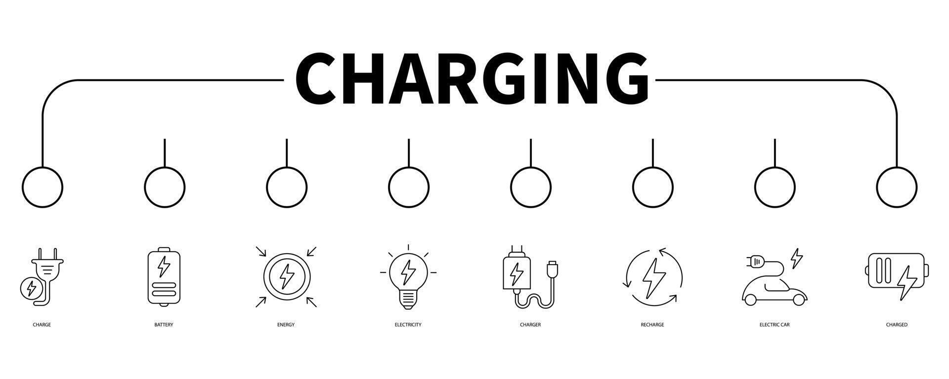 Charging banner web icon vector illustration concept