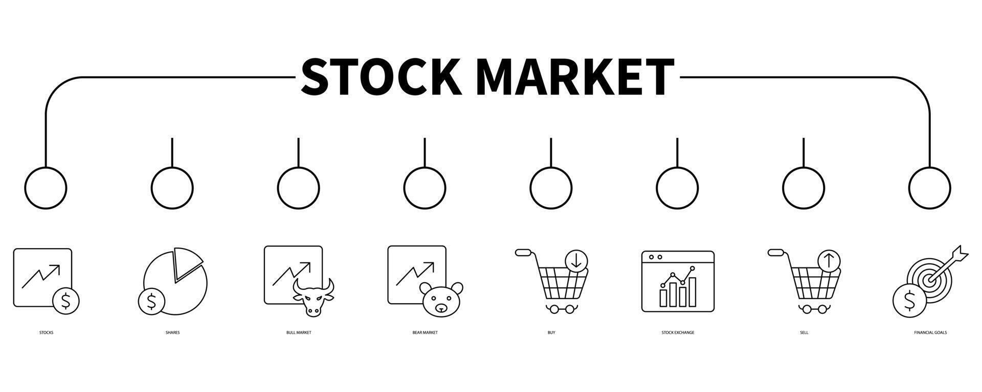 valores mercado bandera web icono vector ilustración concepto