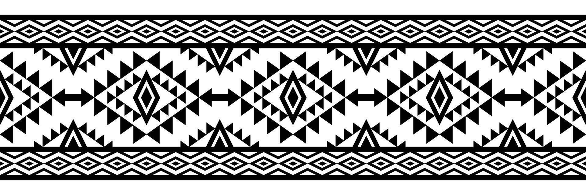 Ethnic border ornament. Geometric ethnic oriental seamless pattern. Stripe vector illustration. Native American Mexican African Indian tribal style. Design border, textile, fabric, clothing, carpet.