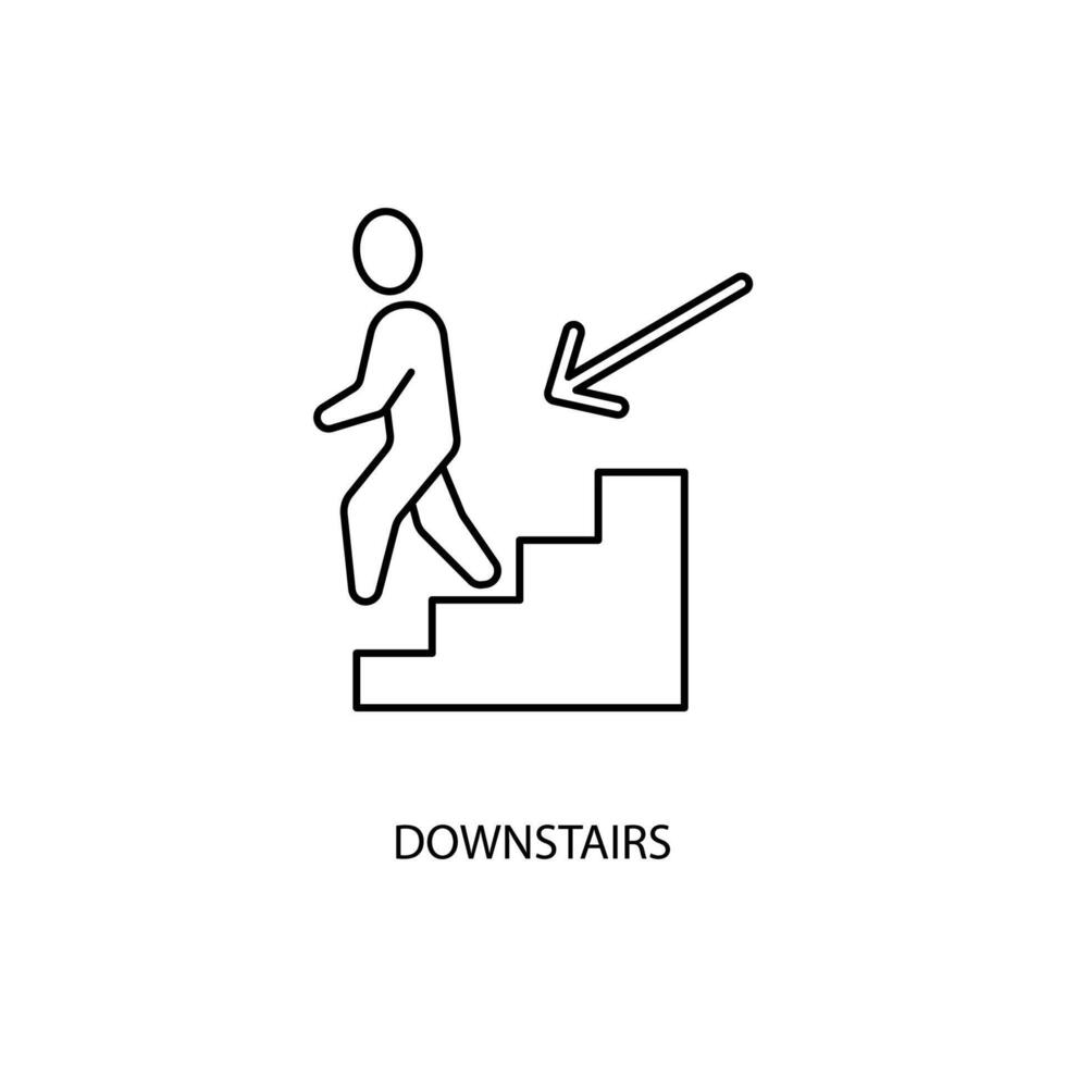 downstairs concept line icon. Simple element illustration. downstairs concept outline symbol design. vector