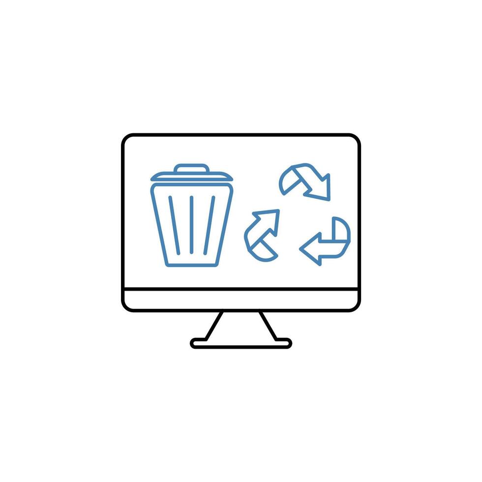 e-waste concept line icon. Simple element illustration. e-waste concept outline symbol design. vector