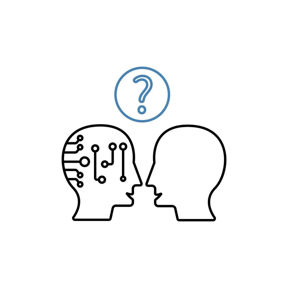 turing test concept line icon. Simple element illustration. turing test concept outline symbol design. vector