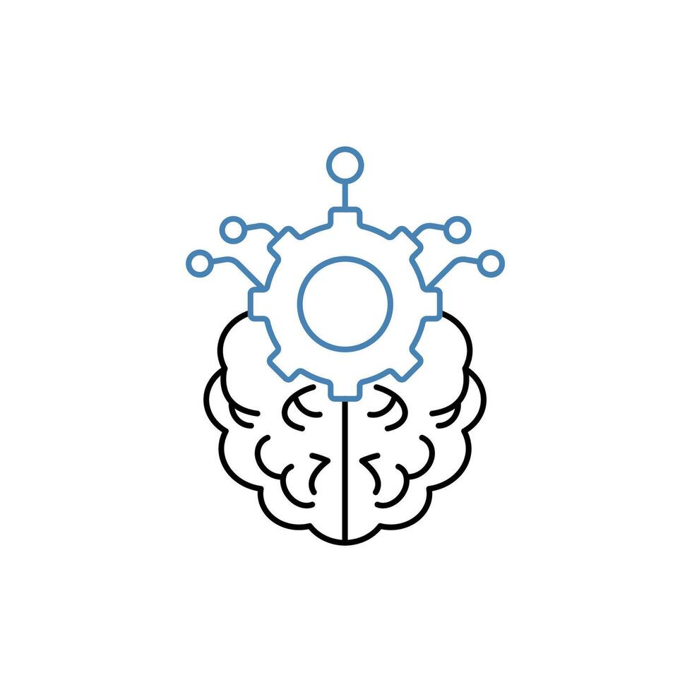 deep learning concept line icon. Simple element illustration. deep learning concept outline symbol design. vector
