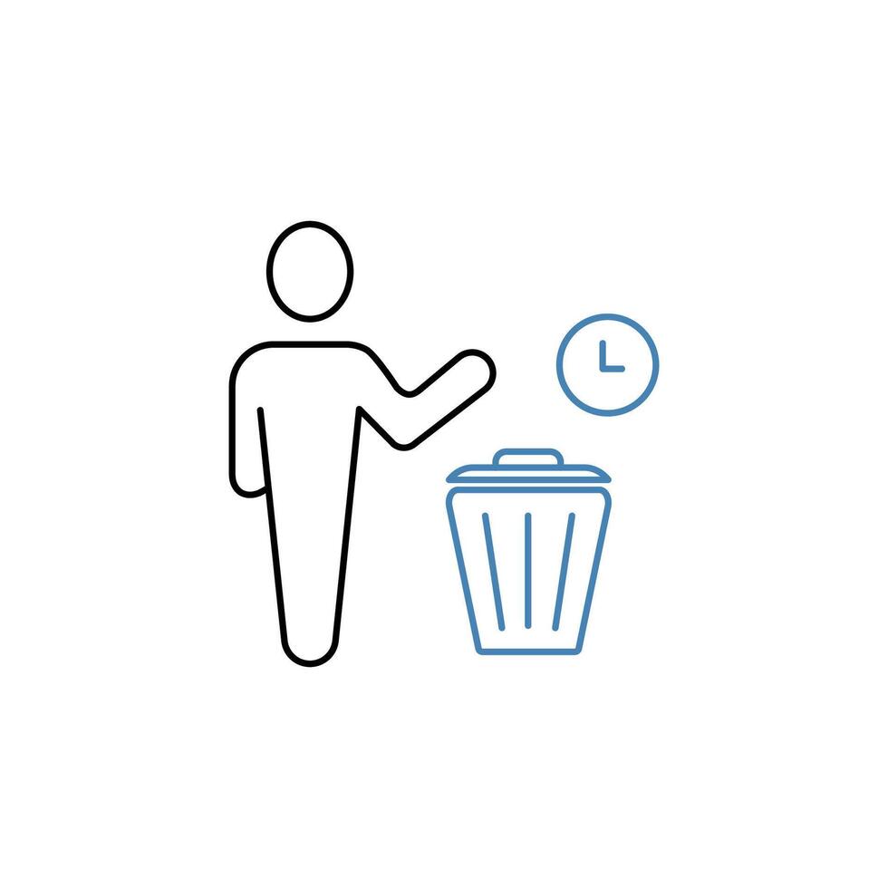 waste time concept line icon. Simple element illustration. waste time concept outline symbol design. vector