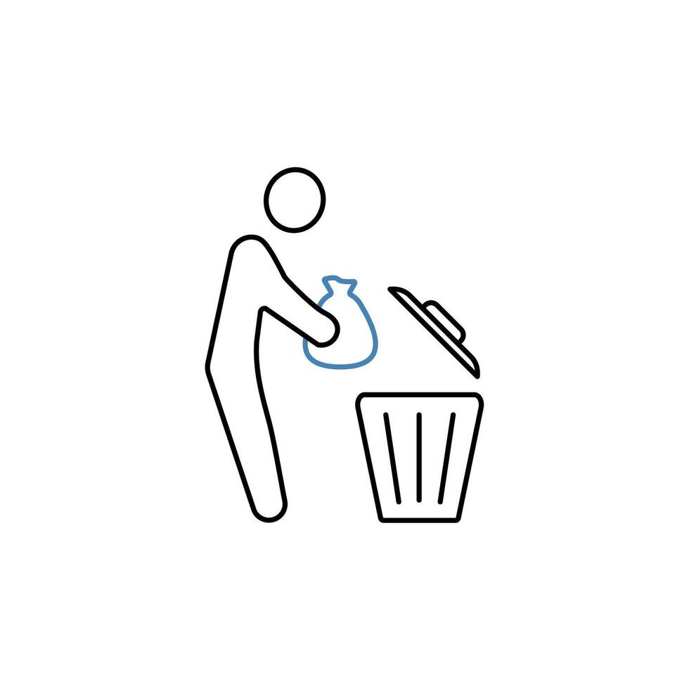 throw away concept line icon. Simple element illustration. throw away concept outline symbol design. vector