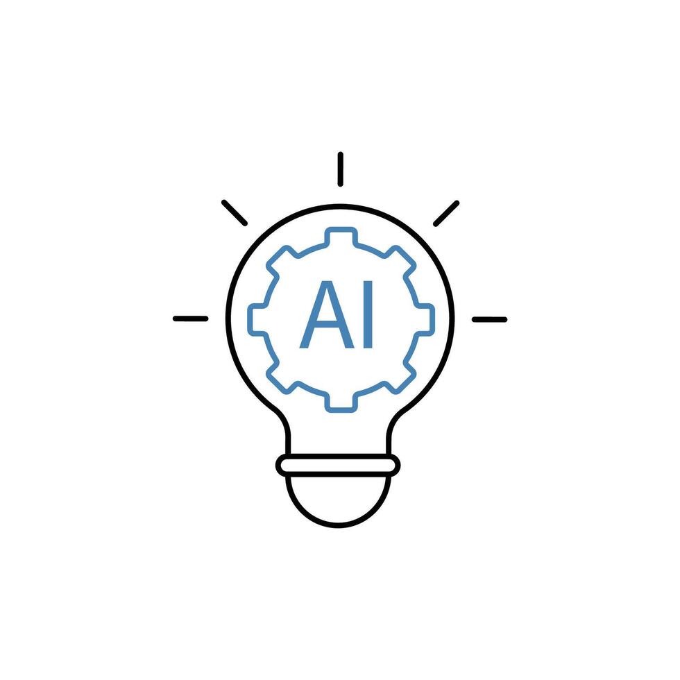 ai development concept line icon. Simple element illustration. ai development concept outline symbol design. vector