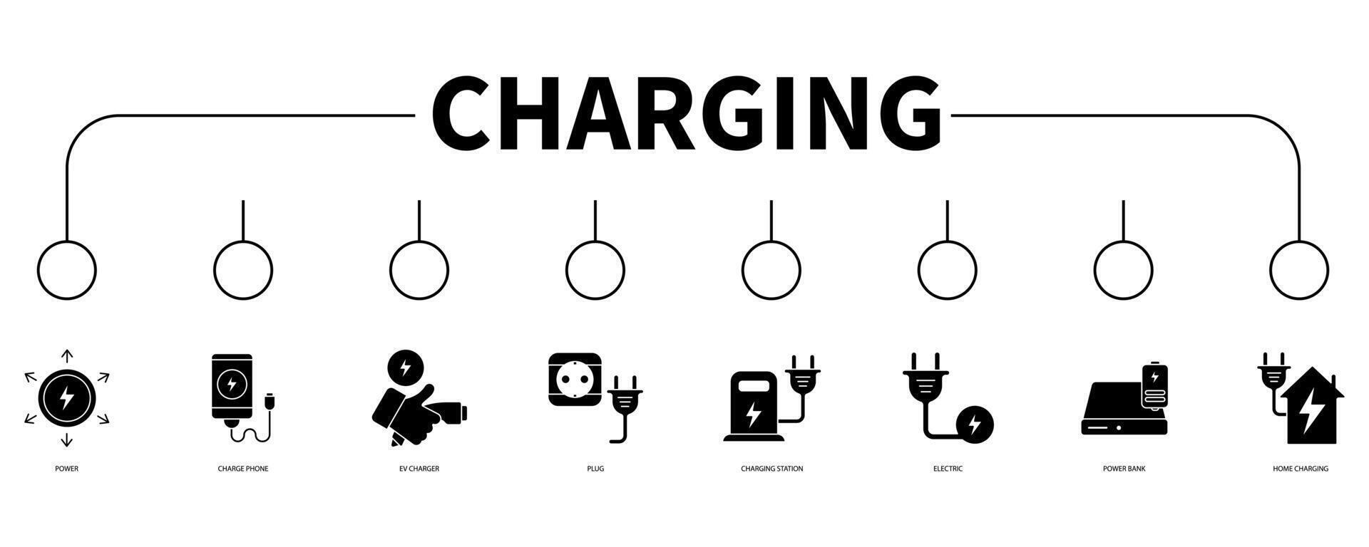 Charging banner web icon vector illustration concept
