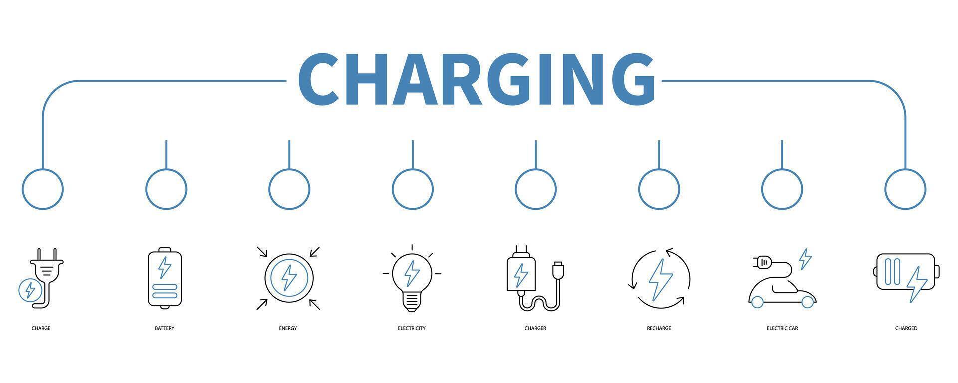 Charging banner web icon vector illustration concept