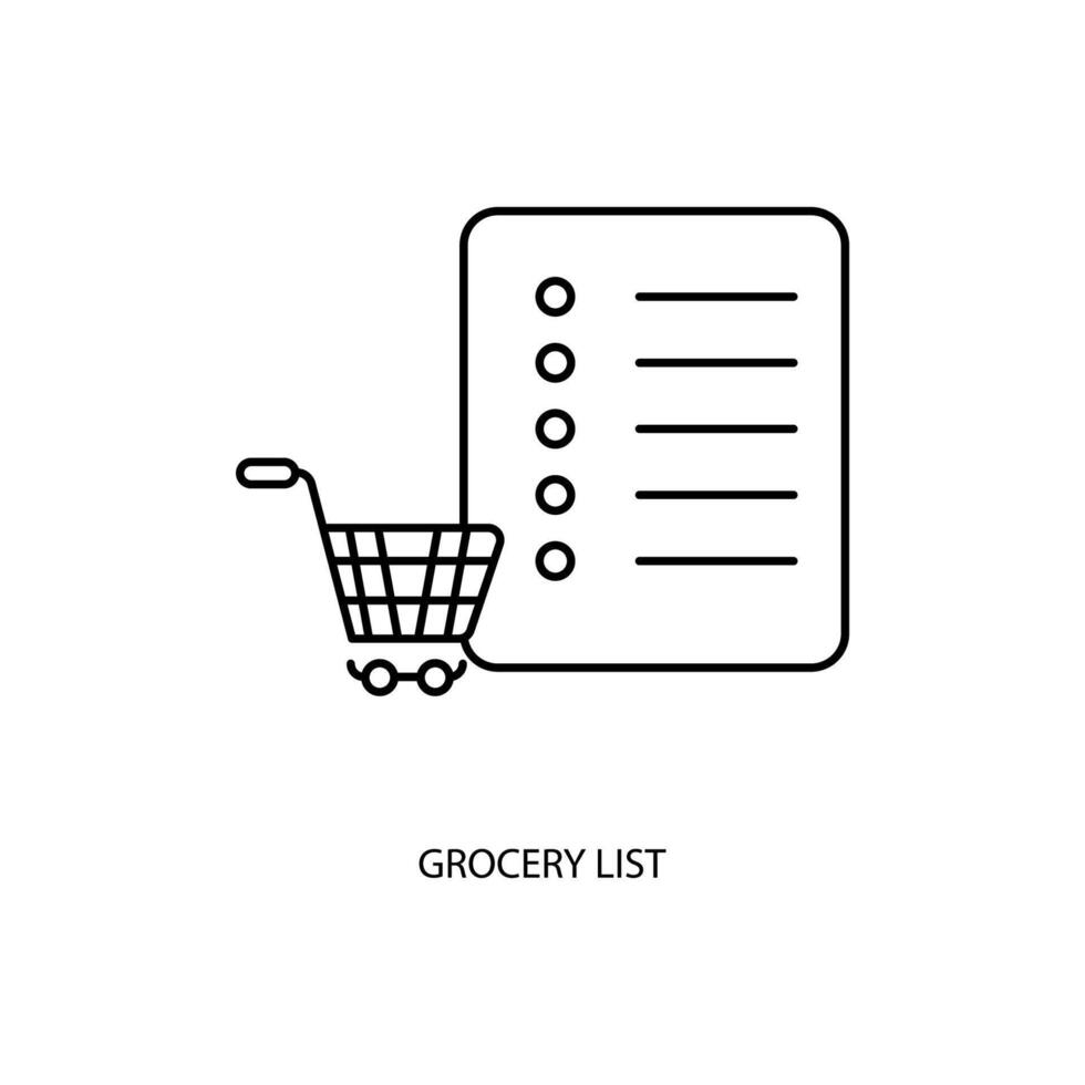 grocery list concept line icon. Simple element illustration. grocery list concept outline symbol design. vector