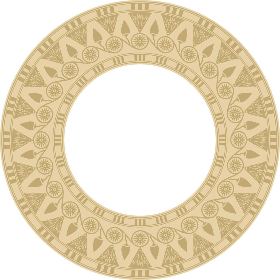 vector redondo dorado egipcio ornamento. interminable circulo borde, antiguo Egipto marco