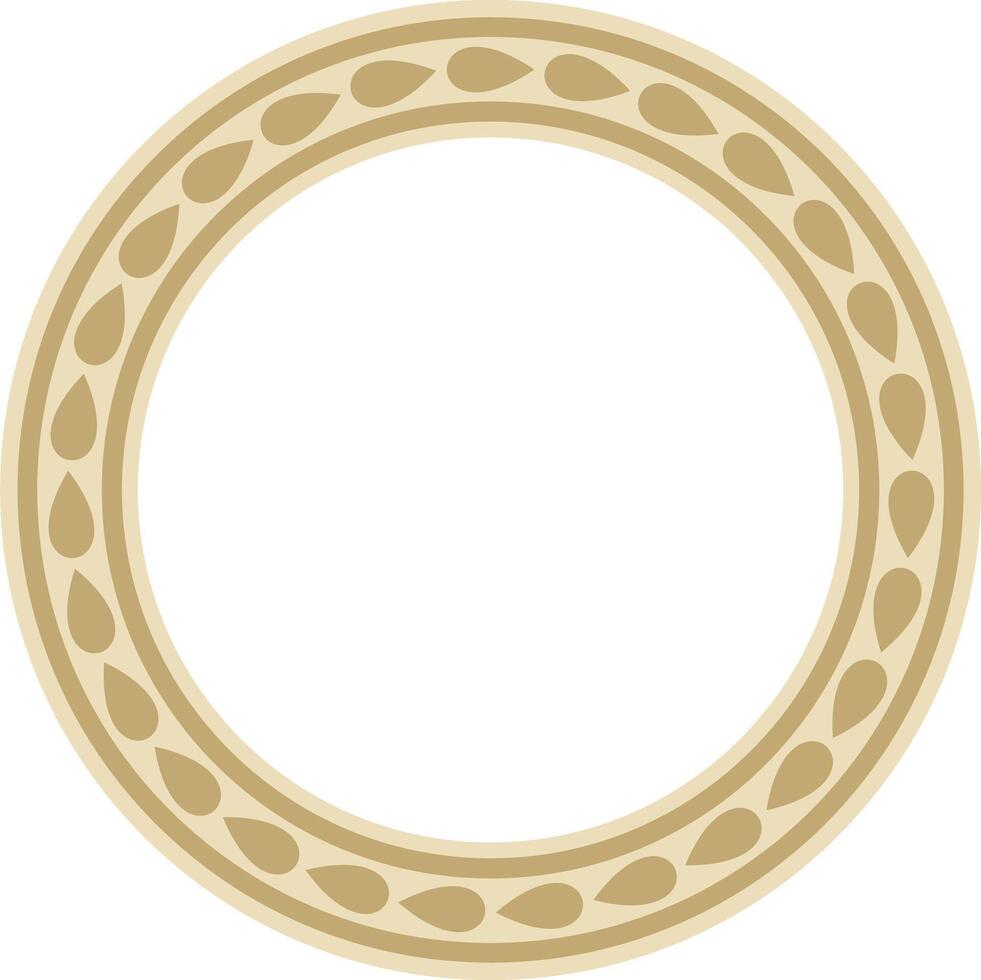 Vector golden round Jewish ornament. Star of David. Semitic circle, ring. Jerusalem