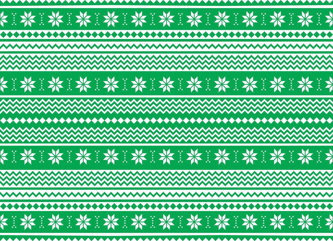 Vector seamless green winter ornament for sweater and fabric with snowflakes. Ornament of the northern peoples. Background for printing.