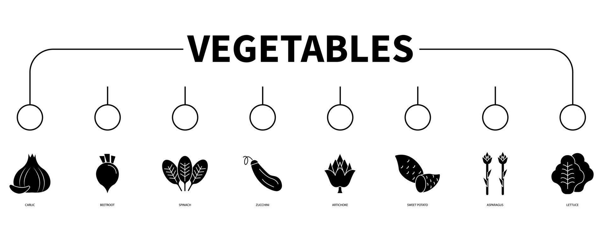 vegetales bandera web icono vector ilustración concepto