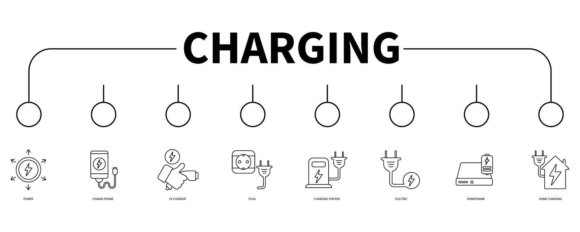 Charging banner web icon vector illustration concept